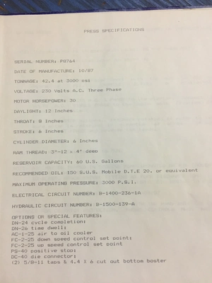 USED 1987 NEFF C-FRAME