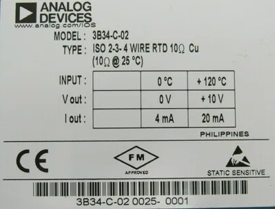 NEW ANALOG DEVICES 3B34-C-02 INPUT MODULE 3B34C02