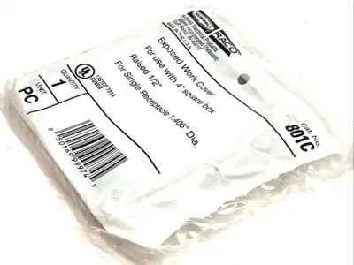 New | in-Stock RACO Square Exposed Work Cover 4" Raised 1/2" LOT OF 5 Electrical Boxes Michigan US | Maverick Industrial Sales #1401165