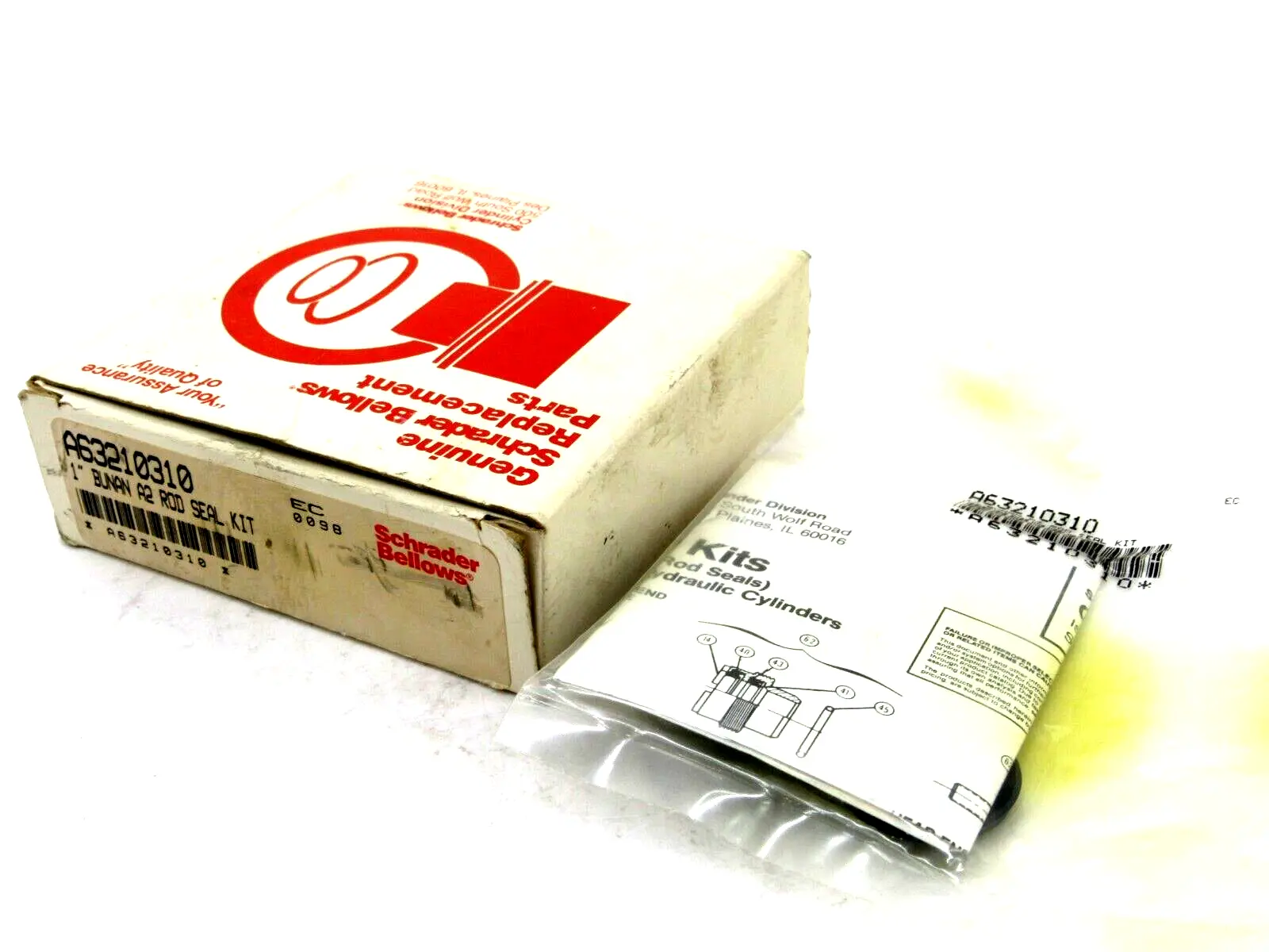 NEW SCHRADER BELLOWS A63210310 1" BUNAN A2 ROD SEAL KIT