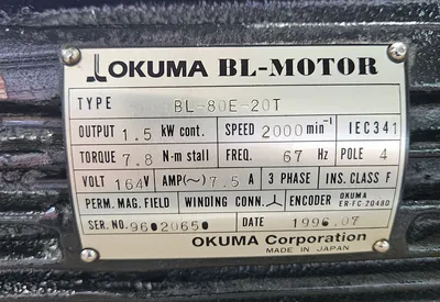 OKUMA BL-80E-20T Servo Motors | Great American Equipment Company (5)
