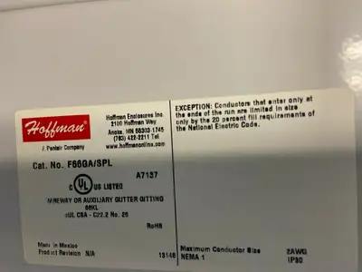 F66GA | Hoffman  Telescope Fitting Gray 15" x 6" x 6" A7137 - New Other