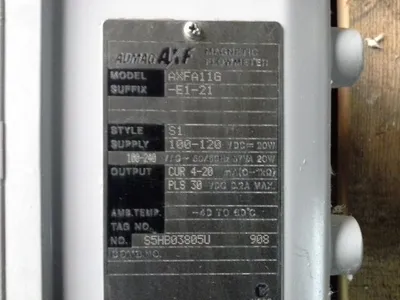 Yokogawa Magnetic Flowmeter model AXFA11G-E1-21