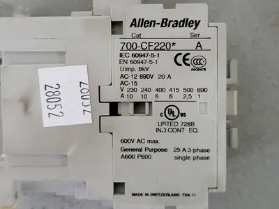 Used ALLEN-BRADLEY 700-CF220 Misc Electrical & Power Parts British Columbia CA | Lenmark #246994