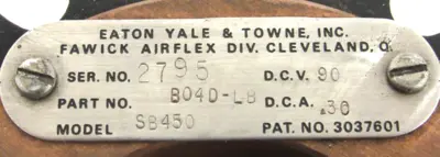 USED EATON SB450 MOTOR CLUTCH B04D-LB 90VDC