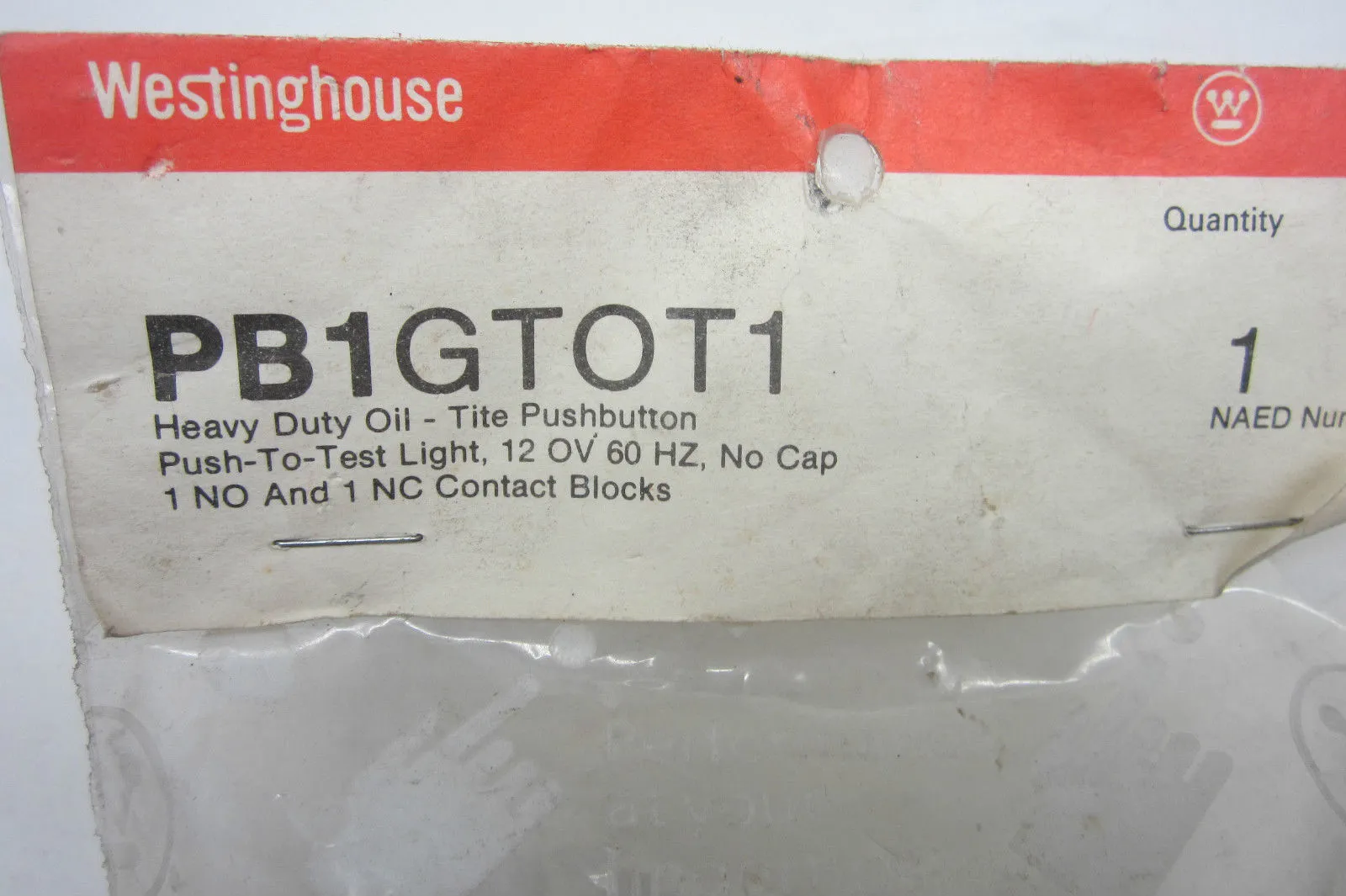 NEW WESTINGHOUSE PB1GT0T1 PUSHBUTTON
