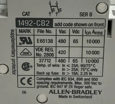 USED ALLEN-BRADLEY 1492-CB2