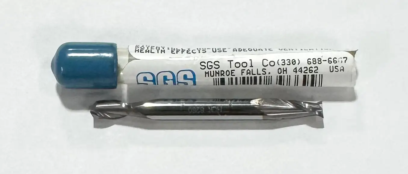 SGS 13/64" Carbide Double End Mill 2 Flute TC Coated 1/4" Shank USA