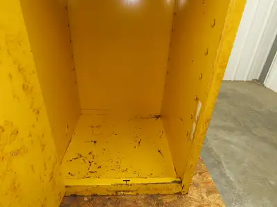Eagle Flammable Liquid Safety Cabinet Yellow Bi Fold Door 60 Gal Self Closing
