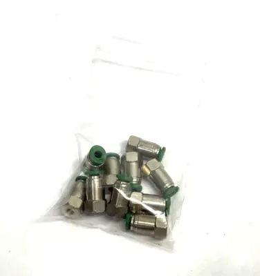 USED CLIPPARD PUSH-QUICK FITTING 5/32" OD TUBE, 10-32" THREAD