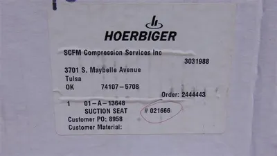 Ariel A-13648 Compressor Suction Seat SUC VLV SEAT, 70CDX, PRC New NIB