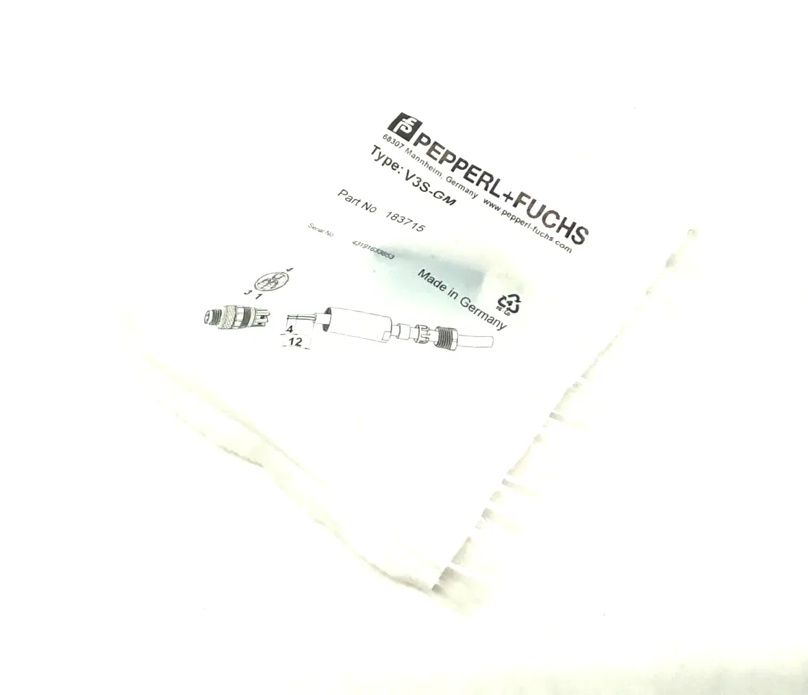 V3S-GM, 183715 | Pepperl+Fuchs V3S-GM Straight Field Attachable Connector 3-Pin 183715 - New