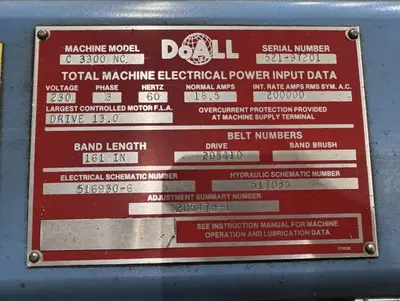 Used DOALL C-3300NC Horizontal Band Saws Ohio US | G-2000, Inc. #1283650