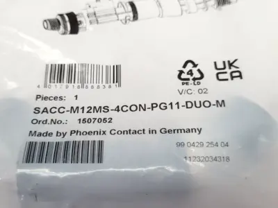 NEW PHOENIX CONTACT 1507052, SACC-M12MS-4CON-PG11-DUO-M