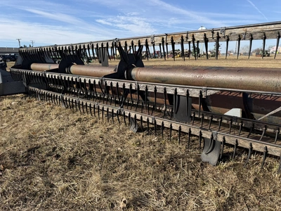 (1) make and model unknown 20' foot grain head, S/N N6-01012, for parts or repair only, working cond...