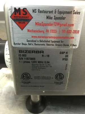 Bizerba GSPH 2018 Manual Deli Slicer Refurbished and Tested