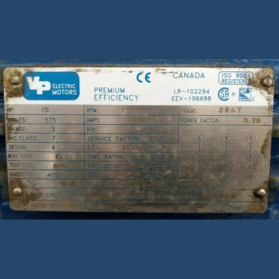 VP 15 hp Electric Motor