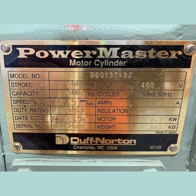 NEW 2012 DUFF-NORTON POWER MASTER DGQ13T-3J