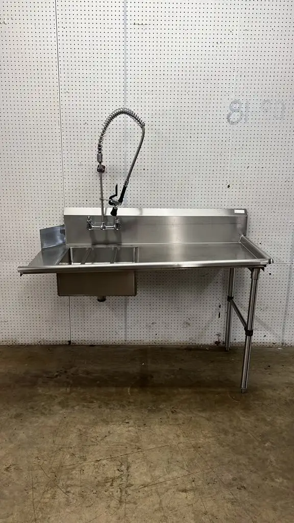 Used Falcon Restaurant Supply, Inc. Used 60"x 30" Soiled Dishtable w/ Right Table, Pre-Rinse Sink & Faucet - RL Dishtables Illinois US | Falcon Restaurant Supply #1373510