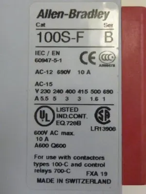 USED ALLEN BRADLEY 100S-C09D404C SER A