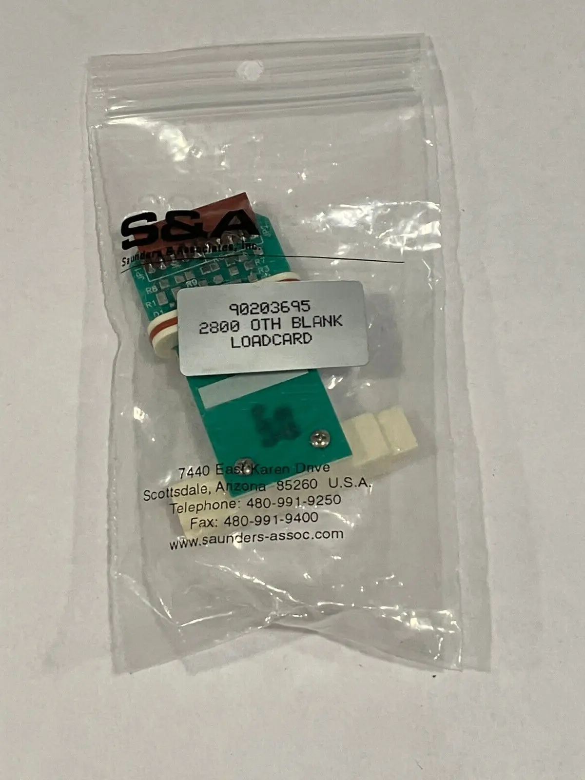 New | in-Stock Saunders & Associates 2800 OTH Blank Loadcard 0000782-03 Semiconductor Parts Michigan US | Maverick Industrial Sales #1473944