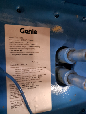 USED 2018 Genie GS-1930