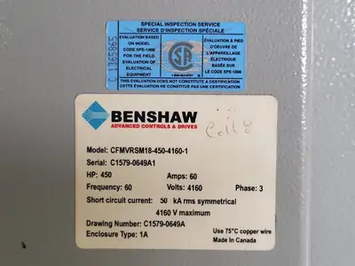 Used BENSHAW CFMVRSM18-450-4160-1 Switchgears British Columbia CA | Lenmark #239761
