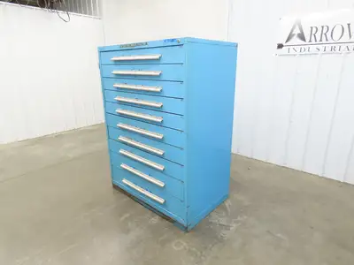 Nu-Era Modular Tool Storage Cabinet 10 Drawer 45x28x61" Stanley Vidmar Blue