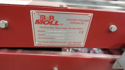 B & R Moll VersaFold Pocket Folder System – Model U43-6446-DF Folders | Machinery Solutions Group, Inc. (2)