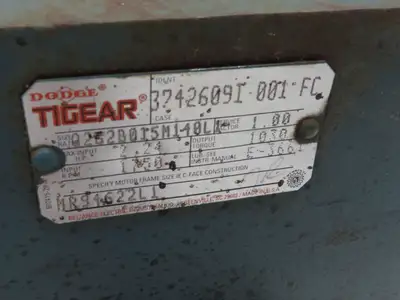 Dodge Reliance Q262B015M140L1 15:1 Gearmotor 116 RPM 1.5Hp 230/460V 3PH RH 145TC