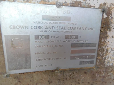 Used CROWN CORK AND SEAL Does Not Apply Pressure Vessels Ohio US | Equipment Recovery Corp. #1331472