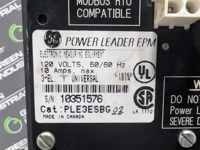 General Electric PLE3ESBG02 Power Leader EPM Electronic Power Meter Used