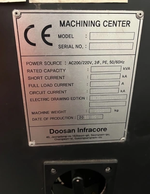 2011 DOOSAN MYNX 6500 MACHINING CENTERS, VERT., N/C & CNC | Wheeler Machinery Sales (5)