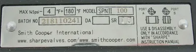 NEW SHARPE SPNII100 ACTUATOR VALVE 2" 2004