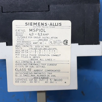 New | in-Stock Siemens 3VE1052KU00 Misc Electrical & Power Parts Indiana US | J&J Industrial Supply #1280980