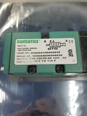 NUMATICS 152SA415K000030 SOLENOID VALVE, 150PSIG 110-120V. 6A-10