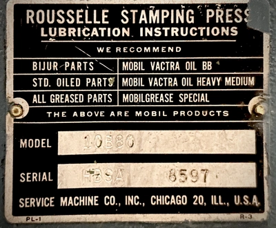 USED ROUSSELLE ROUSSELLE 10B80 PRESS