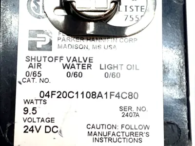 Used Parker 2-Way NC Brass Solenoid Valve 1/4" NPT 24VDC Solenoid Valves Michigan US | Maverick Industrial Sales #1401354