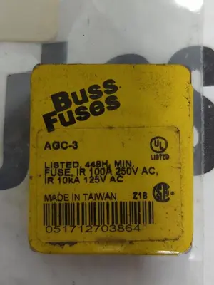 New | in-Stock COOPER BUSSMANN AGC-3 Miscellaneous Equipment (Electrical & Power) | Surplus Asset Holdings #1199559