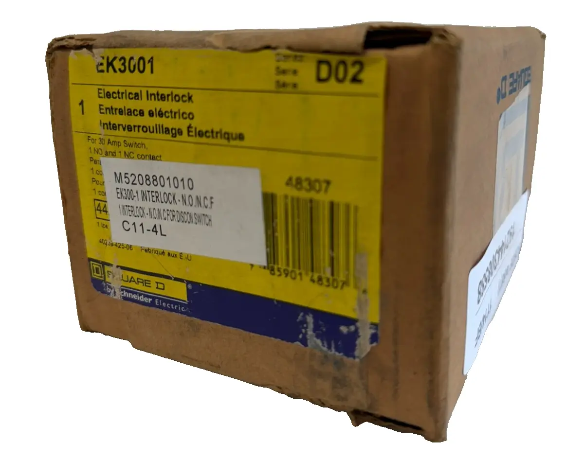 NEW SEALED SQUARE D EK300-1 ELECTRICAL INTERLOCK SWITCH SER. D02 EK3001