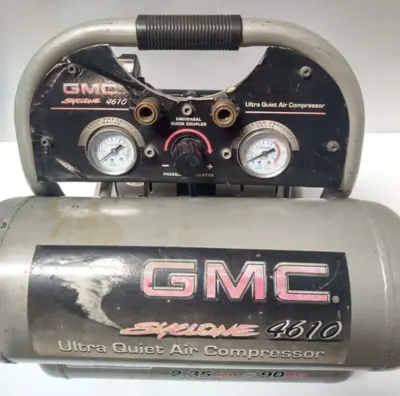 GMC 4610 4.6 Gallon Tank 1 HP Twin Tank Ultra Quiet Air Compressor 115 PSI
