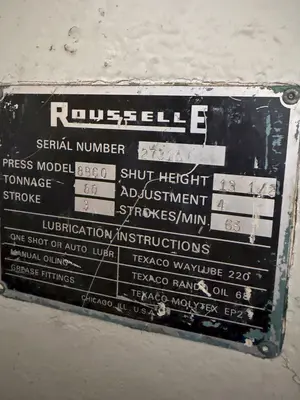 Used ROUSSELLE 8B60 Straight Side Presses Ohio US | G-2000, Inc. #1325846