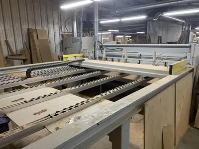 HOLZMA OPTIMAT HPP 11/32, 10' HORIZONTAL FRONT LOADING PANEL SAW