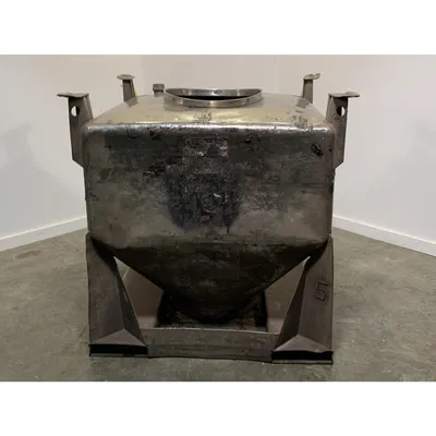 Used 1000 Liter (35 cu. Ft) IBC Matcon Stainless Steel Portable Tote Bin