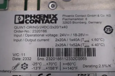 Phoenix 2320186 QUINT-ORING/24DC/2x20/1x40 Redundancy Module STOCK K-170-C
