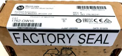 ALLEN BRADLEY 1762-OW16 OUTPUT RELAY 16PT REV. B SER.B 1762OW16 NEW, SURPLUS