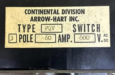 Used ARROW-HART FQV Miscellaneous Equipment (Electrical & Power) Ohio US | Surplus Asset Holdings #1242086
