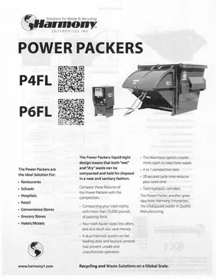 USED 2022 HARMONY P6FL FRONT LOAD COMPACTOR