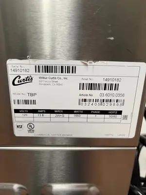 Used Curtis Used Curtis TBP 3 Gallon Low Profile Universal Tea Brewer with Dispenser - 120V - BH Coffee Equipment Illinois US | Falcon Restaurant Supply #1374919