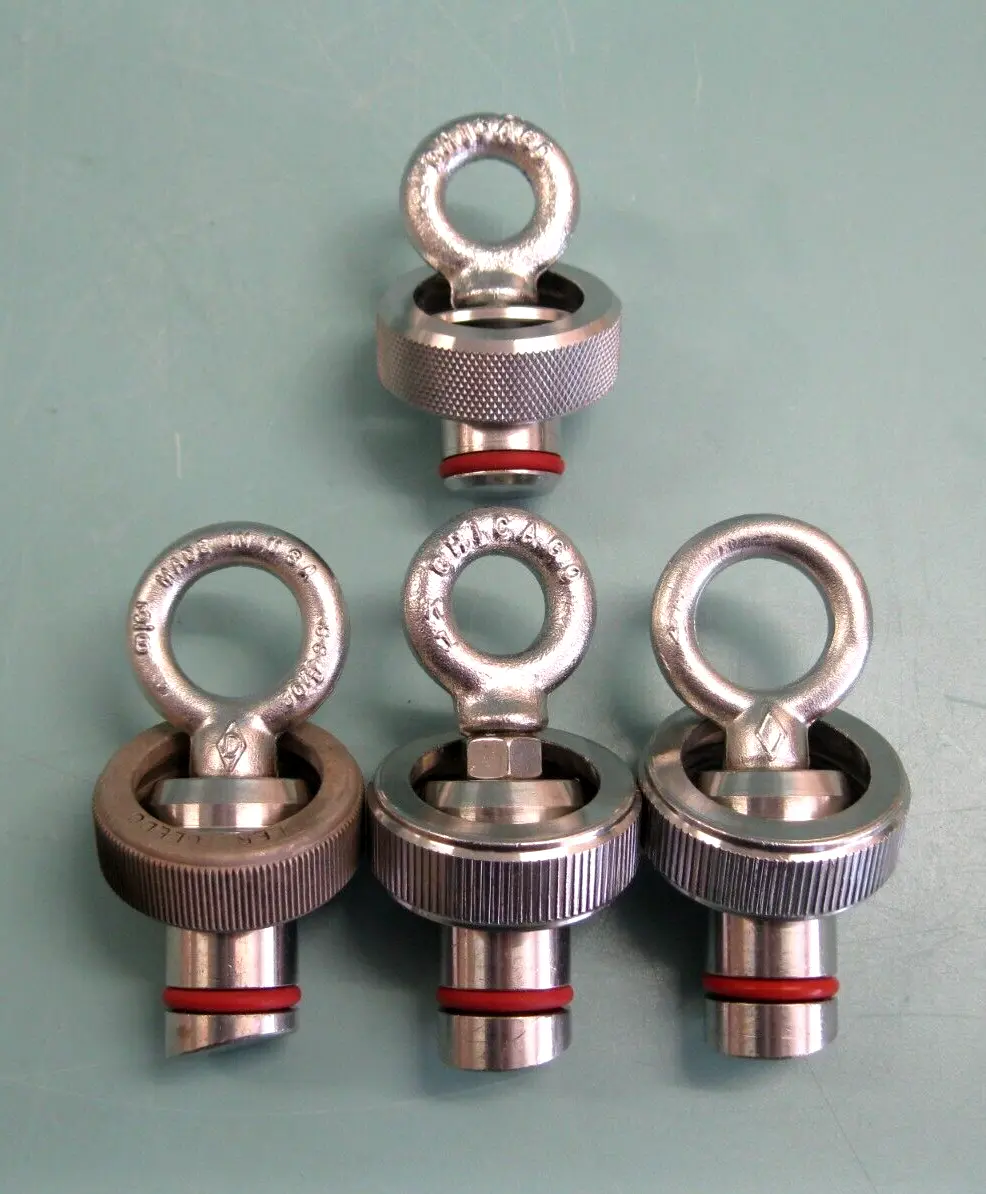 Lot (4) Unbranded Stainless 1" Tank Plug Assembly with Cap Nut F17